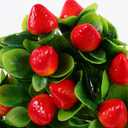 Artificial Potted Strawberry Plant Realistic Faux Bonsai Decoration 9.45In Indoor Tabletop Greenery Home Office Decor 2Pcs