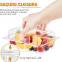 Zezzxu 40 Pack Clear Hinged Plastic Containers, Sturdy To Go Clamshell Food Containers with Lids, Disposable Take Out Boxes for Desserts Cake Slices Sandwich Salad Cookies (7.2 4.7 3 Inches)
