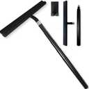 Black Telescopic Shower Squeegee for Glass Doors, Tile Shower Walls. Comes with Suction Hook, Great for Shower Glass
