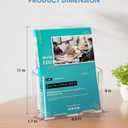 KTRIO Acrylic Brochure Holder 8.5 x 11 Clear Literature Display Stand, Plastic Flyer Holder for Trifold Brochures, Menus, Magazines, Pamphlets, Documents, Desk or Wall Mount, 2 Pack