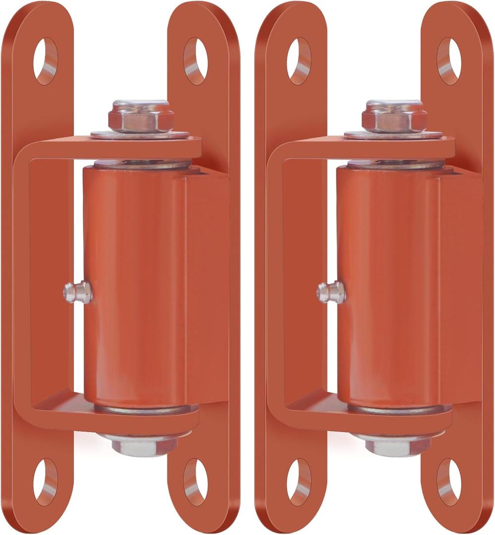 Heavy-Duty 7" Gate Hinges with Needle Roller Bearings 1100 Lbs Bolt-On to Gate and Post, 2150P Lubricable Hinges for Driveway, Vehicular, and Pedestrian Gates (Pair) (Red-Integrated)
