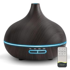 Diffusers for Essential Oils Large Room, 550ml Essential Oil Diffusers with Remote Control, Ultrasonic Oil Diffuser with Timer, 7 Colors Light for Bedroom (Deep Colour-no Oil)