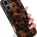 Phone Case for iPhone 16 Case Lightweight Tortoiseshell TPU Slim Phone Cover for Women Girls Grily Brown Shockproof Phone Cover for iPhone 16, Tortoise Print