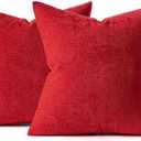 Pack of 2 Red Decorative Pillow Covers 18x18 In
Decorative Pillow Covers 18x18 Inch Soft Chenille Couch Spring Throw Pillows Farmhouse Cushion Covers for Home Decor Sofa Bedroom Living Room