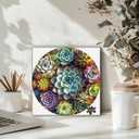 Succulent Puzzles for Adults, PICKFORU Round Flower Succulent Jigsaw Puzzles 1000 Pieces, Unique Circle Plant Adult Puzzles as Wall Decor