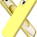 ORNARTO Compatible with iPhone 15 Plus Case 6.7", Slim Liquid Silicone 3 Layers Full Covered Soft Gel Rubber Cover Protective Phone Case with Anti-Scratch Microfiber Lining-Yellow