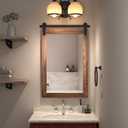 COGOOD Bathroom Mirrors for Over Sink - 22 x 30 Farmhouse Barn Door Wall Mirror for Bathroom, Living Room, Entryway Wall Decor Brown