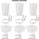 3 Pegboard Bins 3 Cups with Hooks Transparent