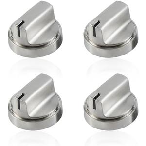atgestore WB03X29300 Stainless Steel Stove Knobs Replacement for GE Stove Parts Gas Range Knobs JGP3030SLSS JGP3036SL1SS JGP3030SL1SS GE Cooktop Knob Metal Control Surface Burner Knobs 2 Pcs