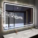 STARLEAD Led-Bathroom-Mirror-with-Lights, 40"x28" Wall-Mounted with 3 Colors Dimmable Light, Bluetooth Speaker, Anti-Fog, Memory, Tempered Glass, Front & Backlit (Horizontal/Vertical)