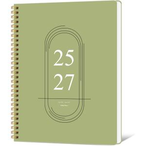 Monthly Planner 2025-2027 - 2 Year Monthly Planner Calendar 2025-2027, July 2025 - June 2027, 8.5" * 11", 24 Months Calendar Planner with Waterproof CoverSpiral Bound, for Office, School Home Planning - Green