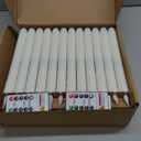 Homemory 48 Pcs Plastic Flameless Taper Candles with Remote Timer Dimmer, Taper Candles Battery Operated with Flickering Light, White Led Candlesticks for Wedding Party Holiday Decoration 9.6 Inches