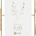Malden International Designs 4x6 Gold Metal Hinged Floater Tabletop Picture Frame
