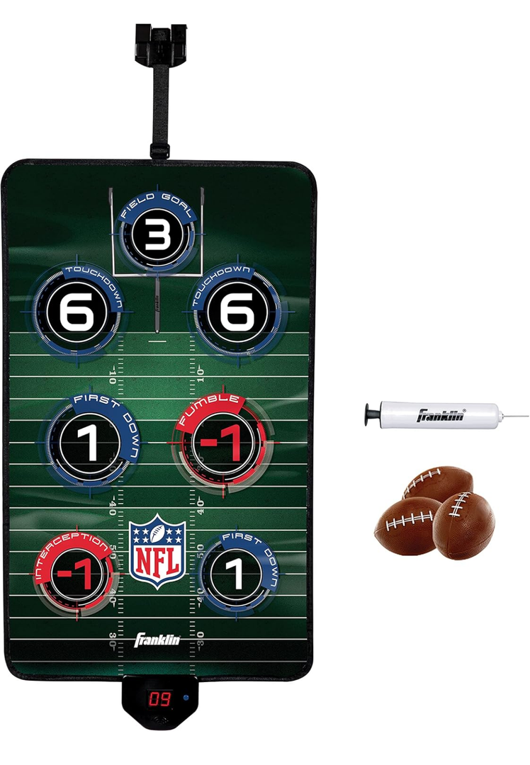 Franklin Sports NFL Electronic Football Target Toss Game - Over The Door Football Throwing Target for Kids - Score N' Sounds Mini Toy Game. 
