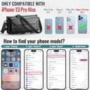 Strapurs Wallet Case Compatible with iPhone 13 Pro Max RFID Blocking 10-Card Holder Soft PU Leather Magnetic Snap Shoulder Strap Zipper Pocket Phone Case Fit for iPhone 13 Pro Max - Black