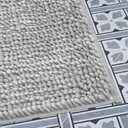 Laura Ashley Butter Chenille Bath Rug, Absorbent Shaggy Bathroom Mat, Non Slip Plush Carpet Rugs for Tub and Sink - (17" x 24") Ligth Gray