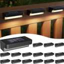 Solar Deck Lights Outdoor 16 Packs, LED Solar Step Light Waterproof, Solar Powered Fence Lighting Soft White for Stairs Yard Garden Patio