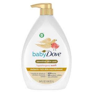 Baby Dove Sensitive Baby Wash Melanin-rich Skin Nourishment For Baby Bath Time Tear-Free and Hypoallergenic 34 oz (34 Fl Oz (Pack of 1)