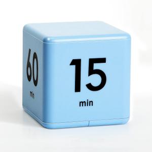 Weewooday Cube Timer, Gravity Sensor Flip Timer for ADHD Productivity, Classroom Kitchen Study Workout Cooking Desk Timers for Time Management, 15 20 30 60 Minutes Countdown Tool(Blue)