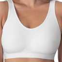 SHAPERMINT Wireless Bras for Women No Underwire Bralettes with Support and Natural Lift (4XL: 44G, 46DD/EG, 48DDDD/F, White, Fixed Straps)