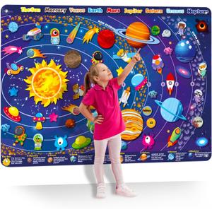 QUOKKA Space Felt Board for Kids 3-5 Years Old - Social Emotional Preschool Learning Activities for Ages 2-4
