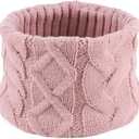 JANGANNSA Winter Kids Scarf Warm Children Neck Warmer Reversible Boys Girls Knitted Scarves (Pink)