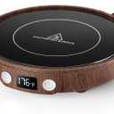 SWEETFULL Mug Warmer - Upgraded 36W Coffee Cup Warmer for Desk with 130-176 Digital Display, 2-12H Timer Auto Shut Off, Smart Electric Coffee Heating Plate, Ideal Gifts for Women Men - Wood