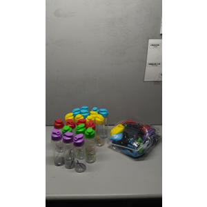 60 Pieces 17 oz Plastic Water Bottles Bulk and Drawstring Backpack Set 30 Reusable Plastic Biking Water Bottle 30 Sport Gym Goodie Gift Bag for Summer School Gym Travel