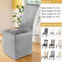 Moukeren Set of 4 Velvet Stretch Chair Covers Stretch Slipcovers Fur Chairs Cover Soft Removable Long Solid Slipcover for Wedding Dining Room(Gray)