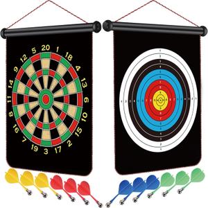 Magnetic Dart Board for Kids, Fun Toys Gifts for Boys 8 9 10 11 12 13 14 Years Old Teen Birthday Valentine Eater Christmas Stocking Stuffers Indoor Room Games, Magnet Dartboard Sets Double Sided (Rainbow)