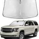 EcoNour Windshield Sunshade Compatible for Chevrolet Chevy Suburban/Tahoe, GMC Yukon XL, Yukon Denali XL 2015-2018 2019 2020, Sun Visor for Front Window Sun Shade Cover, UV Protector, Car Accessories