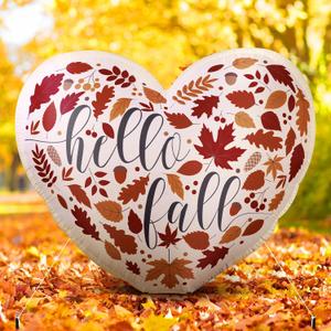 5ft Fall Inflatable Outdoor Decoration Blow up Autumn Heart Shaped Maple Leaf Built in LED Lights for Thanksgiving Day Yard Lawn Supplies