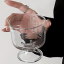 6 Pcs Small Cute Footed Tulip Glass Dessert Bowls/Cups - Perfect for Dessert, Sundae, Ice Cream, Fruit, Salad, Snack, Cocktail, Condiment, Trifle and Christmas Holiday Party (Clear)