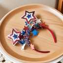 2Pcs 4th of July Headband Patriotic Hair Accessories Red White Blue American Flag Headbands for Women Kids Fourth of July Independence Day USA Patriotic Memorial day Decorations