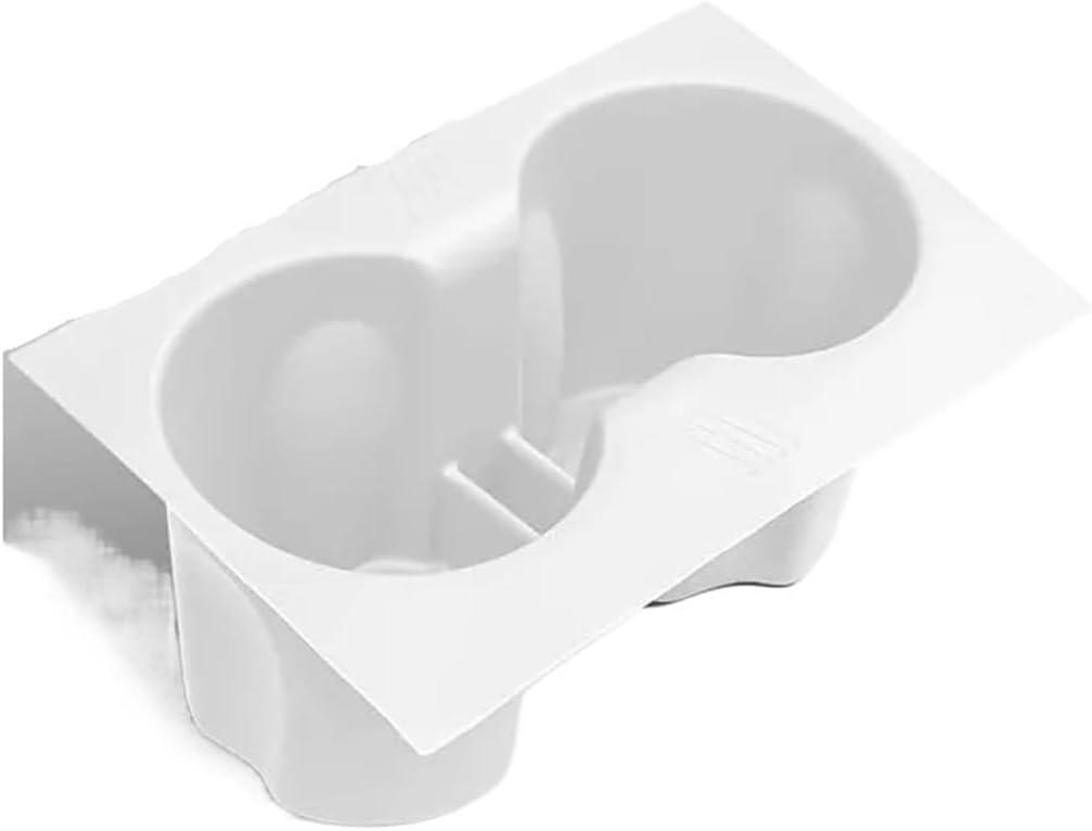 Universal Car Cup Holder for Tesla for Model for 3 Highland for Y Juniper 2024-2026 Center Console Cup Holder All-Inclusive Silicone Non-Slip Mat (White)