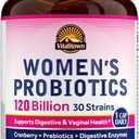 Vitalitown Probiotics for Women 120 Billion CFUs, 30 Strains, with Prebiotics & Digestive Enzymes & Cranberry, Gut & Vaginal Health, Vegan 30 (Pack of 1) Delayed Release Caps