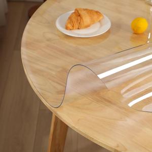 44" Dia Round Clear Table Mat Protector 2mm Thick Plastic Tablecloth Large Clear Vinyl Pad Reuseable PVC Protective Film for Home Restaurant Coffee Bar Hotel