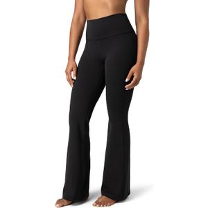 Colorfulkoala Women's Dreamlux Workout Flare Leggings High Waisted Wide Leg Bootcut Yoga Pants 29.5" / 31.5" Inseam (Large, Black)