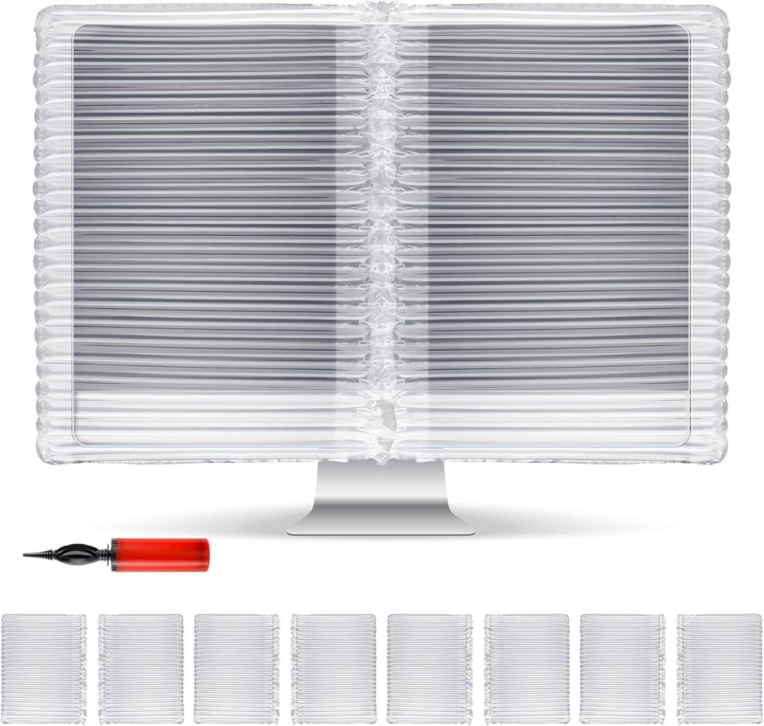 UNIFAMILY 8pcs for 4 Screens Inflatable Protective Bags for Computer Moving, Monitor Shipping Box Compatible with 27" Screen, Computer Desktop Protective Storage Case Monitor Moving Box