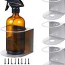 Gerrii 4 Pcs Spray Bottle Holder Brushed Stainless Steel Storage Rack Home Garage Solid Spray Can Holder Easy Install Wall Mount Craft Workspace Paint Bottle Rack with Hardware (Gray)