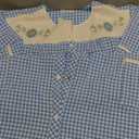 YOZLY House Dress Womens Embroidered Housecoat Short Sleeve Duster Robe with Pockets Plaid Blue, XXX-Large