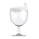 KFT Baby Sippy Cup Wine Glass - Fun No Spill Plastic Goblet for Kids - Perfect Beverage Mug with Lid for Birthday Parties and Celebrations - Ideal for Milk, Juice, and More! (White, 1)