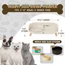 Raised Dog Feeder Bowl Stand - Elevated Dining Table for Small and Medium Dogs and Cats - Fits Food and Water Dish up to 6" Diameter - Milky White (Bowls Not Included)