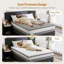 Extra Firm Mattress Topper Queen: 3 Inch Dual Firmness Flippable, Firm to Extra Firm Bed Topper, Double Sides Sleep for Back Pain, Cool Washable Anti-Slip Cover, CertiPUR-US Oeko-Tex Certified 80x60