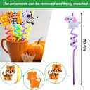 Fancy Land Safari Animal Straws Reusable Crazy Jungle Plastic Straws Bulk for Kids Woodland Birthday Party Favors 24 Pcs