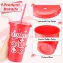 Mifoci Video Game Plastic Cups with Lids and Straws Reusable Tumbler with Lid and Straw Cute Iced Coffee Travel Cups Mug Water Bottle for Adult Kid Gaming Birthday Supplies(Stylish color,24 Pcs), about 7 inches in height, 24 oz/ 710 ml