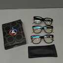 JM Oversized Reading Glasses for Women - Square Stylish Readers for Woman Men/W Blue Light Blocking Trendy Womens Reader (3 Pack Mixed)