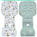 Baby High Chair Cover Replacement, Reversible & Waterproof High Chair Cushion Pad Home & Restaurant use, Includes 5-Point Harness Strap, Chair Not Included - Green