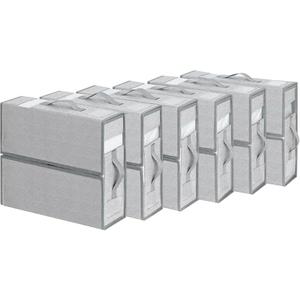 DIMJ Bed Sheet Organizers and Storage 6 Pack - Foldable Sheet Organizer for Linen Bedding Storage Box for organization, Sheets Set Holder for Blanke, Towel (King & Queen Size), Blended Grey