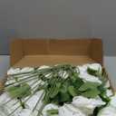 90 Pcs White Velvet Rose Artificial Flowers with Long Stems, Fake Silk Roses Real Touch Fake Roses Florals for Birthday Wedding Bouquet Party Arrangement Decorations